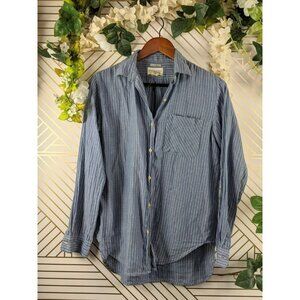 Denim Supply Ralph Lauren Women's Blue White Striped Button Up Size Small Cotton